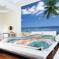 Морские фотообои в дизайне спальни
