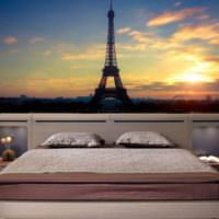 Парижские мотивы на фотообоях в спальне