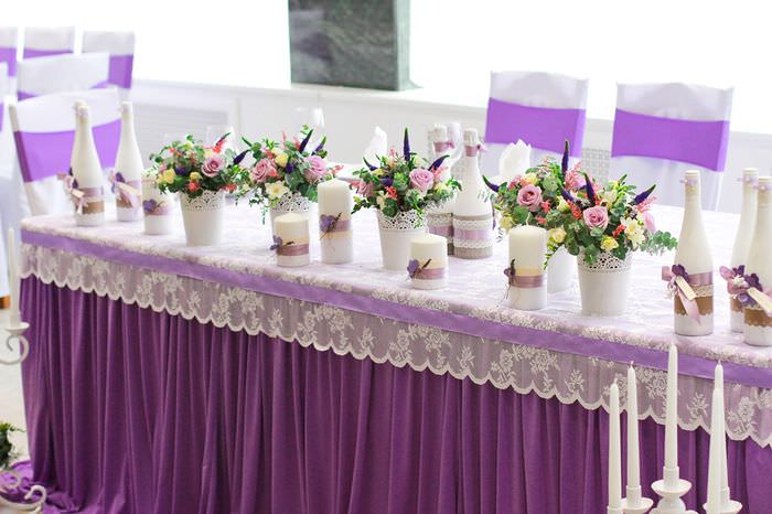 Декорирование свадебного стола молодоженов в стиле Прованс