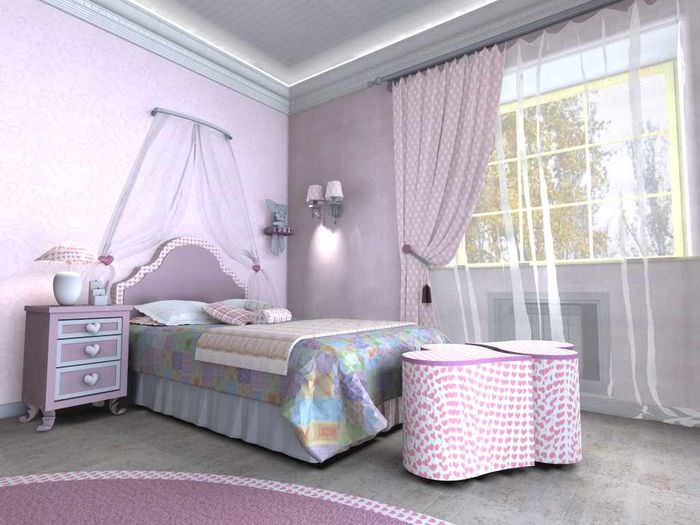 пример красивого дизайна спальни для девочки