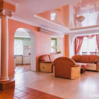 пример сочетания светлого персикового цвета в декоре квартиры фото