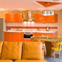 вариант сочетания необычного персикового цвета в интерьере квартиры картинка