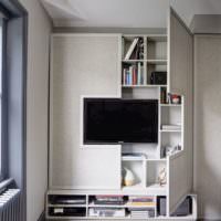 Комбинированная мебель в дизайне однокомнатной квартиры