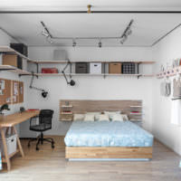 Отделение шторами спальни от гостиной в однокомнатной квартире