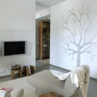 Изображения деревьев в оформлении гостиной