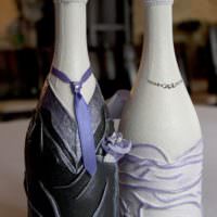 Оформление свадебных бутылок полимерной глиной
