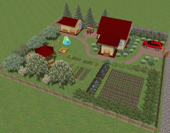 Проект загородного участка с садом и огородом