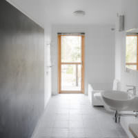 Интерьер в стиле минимализма в ванной загородного дома