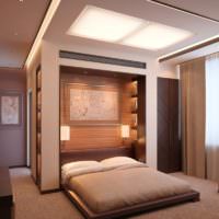 Спальня в стиле минимализма в коричневых оттенках