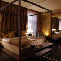 Уютная спальня в коричневых оттенках