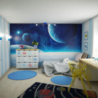 Детская комната в голубых оттенках