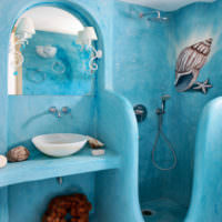 Оригинальный дизайн ванной комнаты в морском стиле