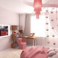 Оттенки розового цвета в оформлении спальни для девочки