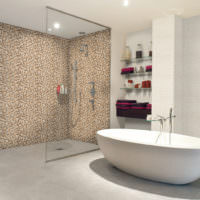 Мозаика в зонировании ванной комнаты