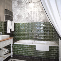 Мозаика в интерьере ванной загородного дома