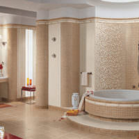 Отделка стен ванной мозаикой из керамики