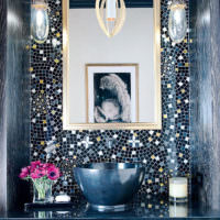 Глянцевая мозаика в дизайне ванной