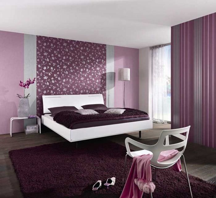 Оформление спальни в фиолетовых оттенках