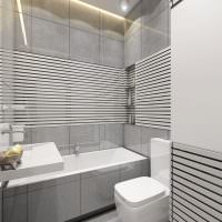 Дизайн совмещенной ванной в серых тонах