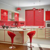 Дизайн современной кухни в красном цвете