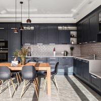 Кухонная мебель с черными фасадами
