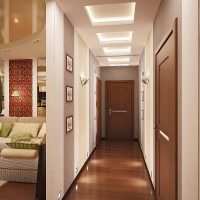 Дизайн вытянутого коридора в современной квартире