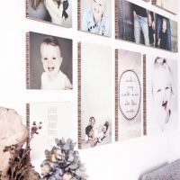Объемный фотографии на стене жилой комнаты