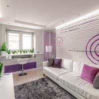 Фиолетовый цвет в дизайне жилой комнаты