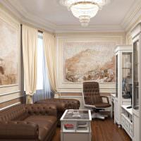 Художественная роспись стен классической гостиной