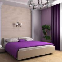 Использование фиолетового цвета в дизайне спальни