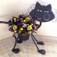Горшок для цветов в форме кота