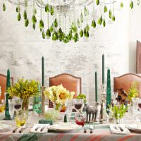 Праздничный стол с живыми растениями
