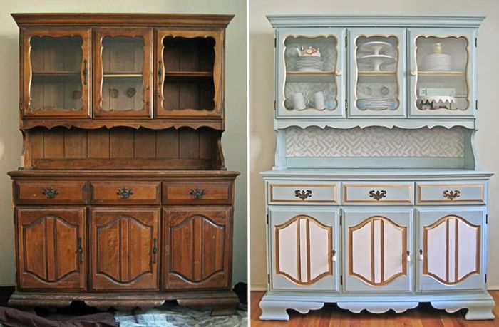Деревянный шкаф до и после покраски своими руками