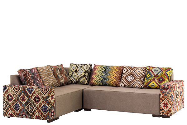 Угловой кухонный диван из гобеленовой ткани