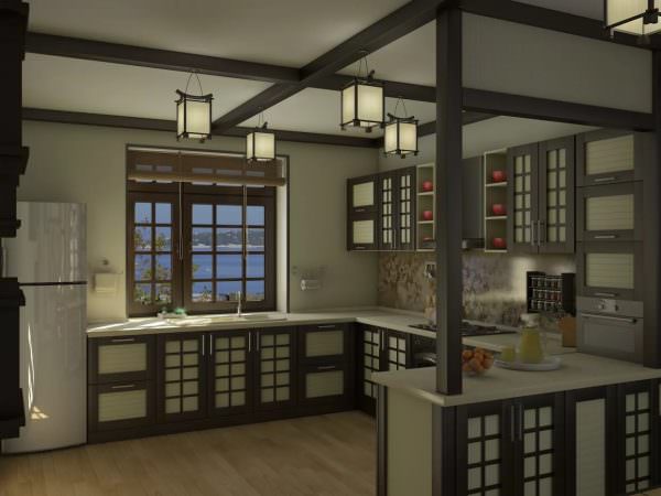 кухня в японском стиле, также, как и дизайн всего помещения в целом, закономерно пользуется большой популярностью.